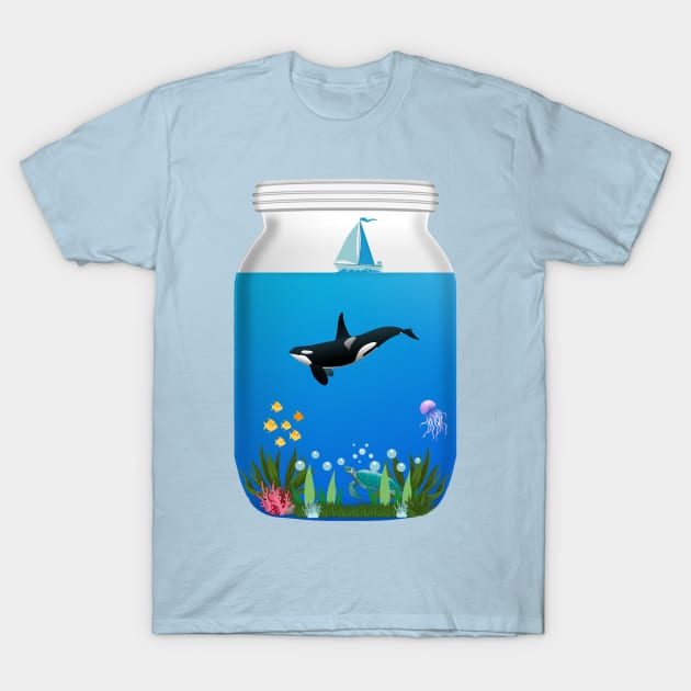 Sea world in a jar - Kawaii T-Shirt by LukjanovArt